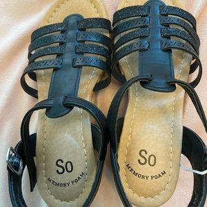 Big kid size 1 black sandal